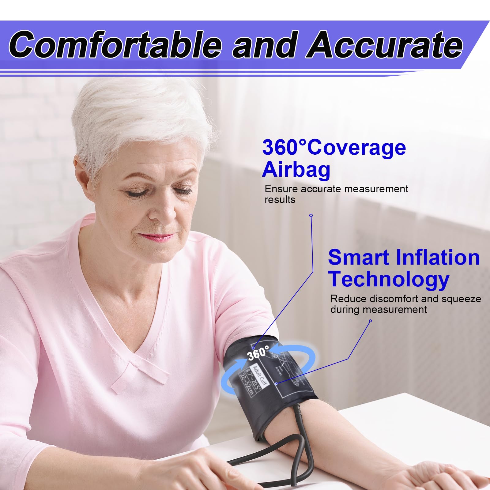 Small Pediatric Blood Pressure Cuff for Kids, Slim Arm, Child BP Cuff (5.9-9.5 Inches Arm Circumference), Replacement Cuff with 8 Connectors, Compatible with Most Monitors