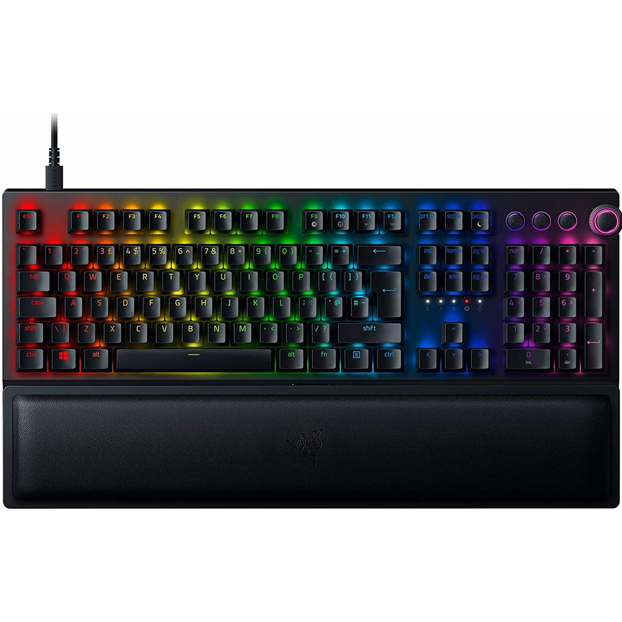Razer BlackWidow V3 Pro (Green Switch) - Wireless Full-height Mechanical Gaming Keyboard (Clicky Mechanical Switches, RGB Chroma Lighting, Wrist Rest, Bluetooth, USB-C) UK Layout | Black