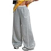 GORGLITTER Women's Low Rise Baggy Pants Wide Leg Sweatpants Foldover Y2k Athletic Workout Joggers Track Pants Trousers
