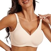 KeepMyself Seamless Wireless Bra for Women, Ultra Soft Breathable Non Padded Comfort,Lightly Lined Full Coverage Everyday T-Shirt Bra Nude