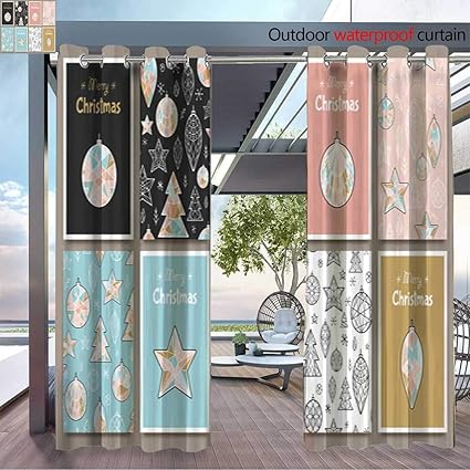 Amazon Com Exterior Outside Curtains Banner Christmas Cards5 For