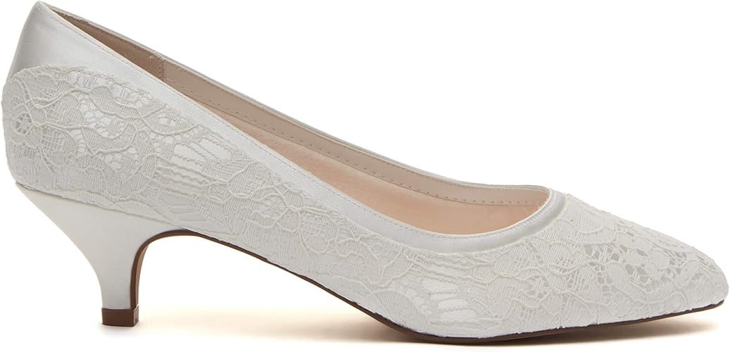 ivory satin court shoes