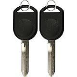 KeylessOption Replacement Uncut Ignition Chipped Car Key Transponder Blank For Ford Lincoln Mercury Mazda (Pack of 2)