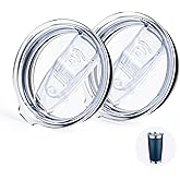 20 oz Tumbler Replacement Lids 2 Pack,Fit of Inner Diameter 3.23 to 3.25 INCH Tumbler Cup,Spill Proof Splash Resistant Tumbler Lids Silicone Sliding Covers BPA-free