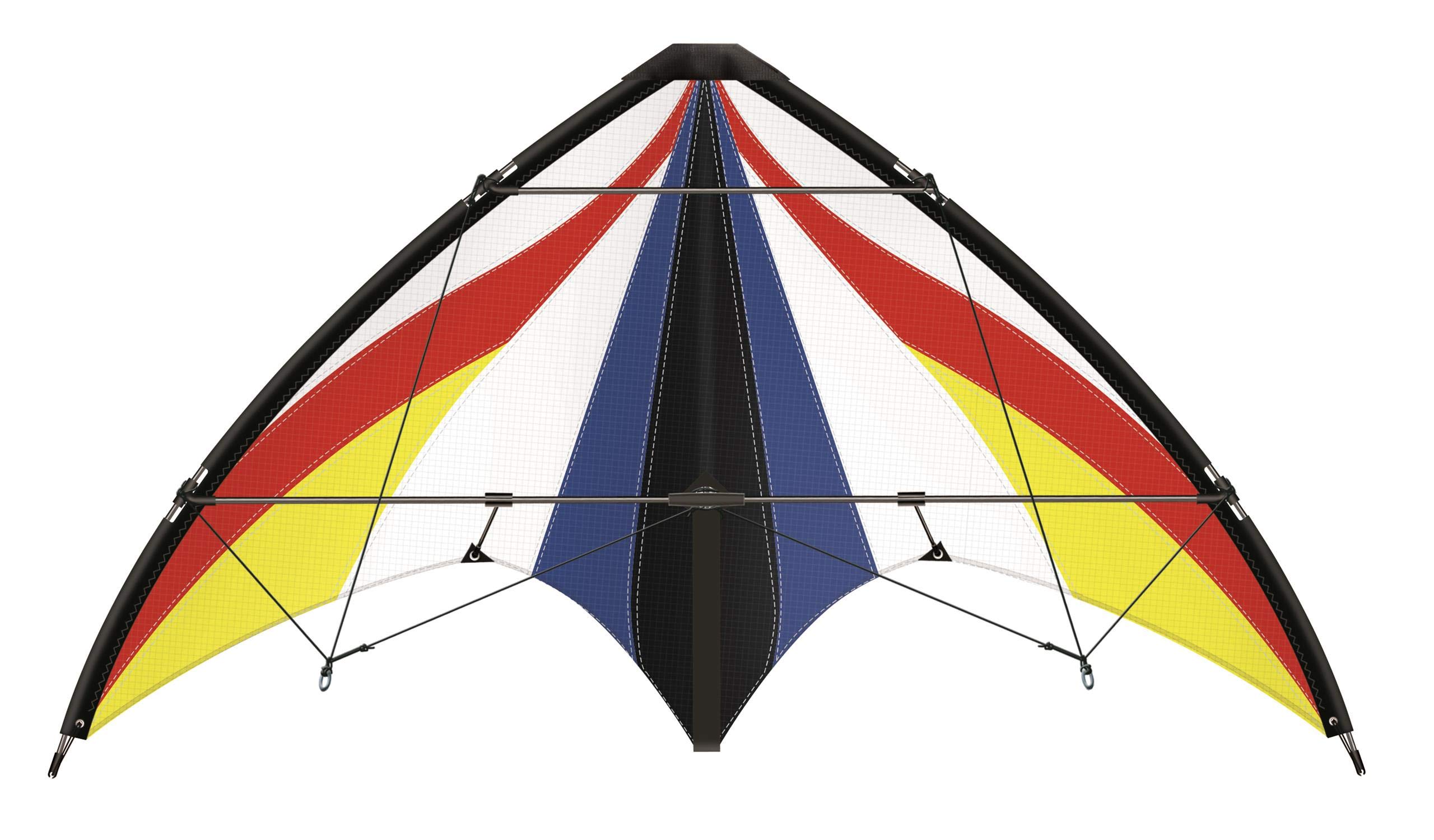 Paul Günther 1029 Spirit 125 GX Sports Steering Kite for Beginners Sail Made of Tear-Resistant Ripstop Polyester Heavy Duty Fibreglass Rods with Swivel Coils and Cord Approx. 125 x 54 cm