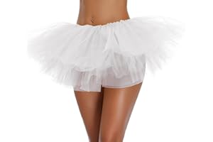 G&J ONLINE Tutu Skirt for Women Adult Classic Elastic 3 4 5 Layered Tulle Party Marathon Dance Costume Skirts