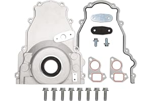ARMKER LS Front Timing Cover w/Gaskets bolts kit Compatible with LS2 LS3 Gen Ⅳ LSx Non-VVT 4.8L 5.3L 6.0L 6.2L Engines Replace 12633906 12600326 Aluminum Parts