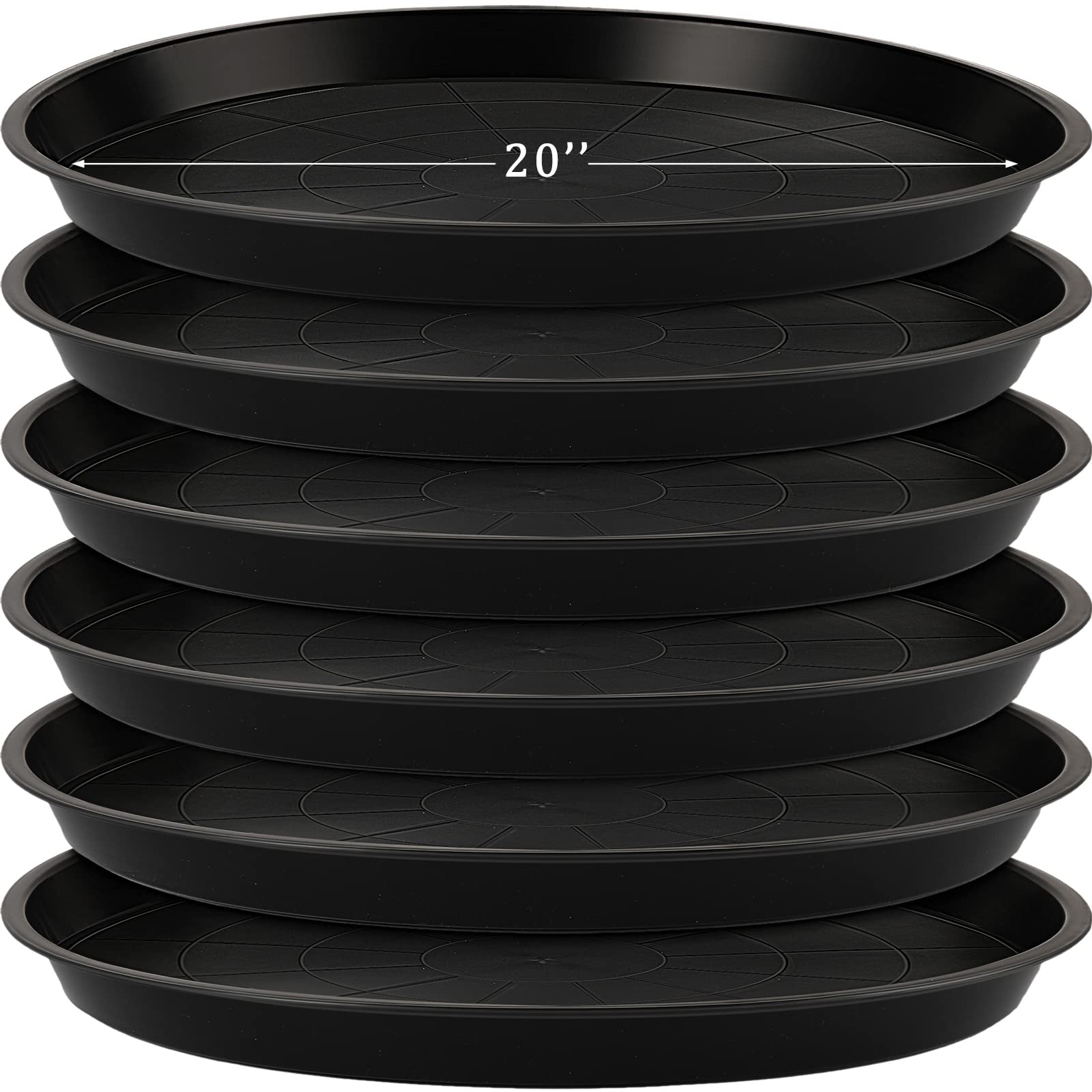 Eccliy 6 Pack Plastic Plant Saucer Heavy Duty Planter Saucers Large