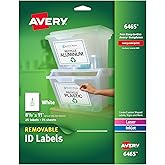 Avery Self-Adhesive Removable Laser Id Labels, White, 8.5 x 11 inches, 25 per Pack (6465)