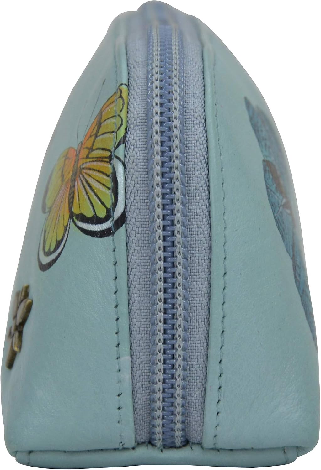 Anuschka Hand-Painted Women’s Genuine Leather Eyeglasses & Cosmetic Pouch - Butterfly Heaven - Image 5