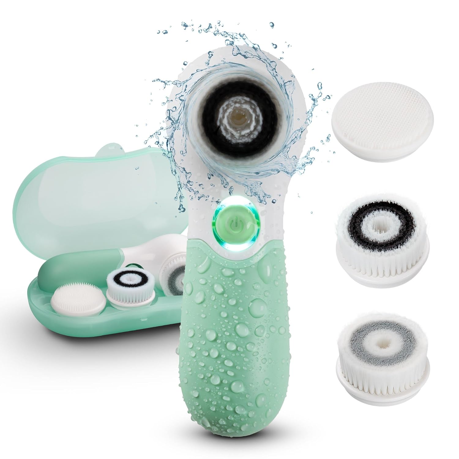 Cepillo facial eléctrico con cabezales intercambiables perfecto para limpiar los poros de