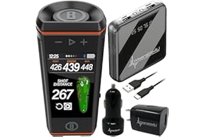 Bushnell Wingman HD View Golf Speaker, 3.5" Touchscreen, GPS Distances, Premium 360° Audio, Waterproof Design, Magnetic Cart Mount with Wearable4U PowerBank & Car/Wall Chargers Bundle