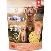 Nutri Bites Freeze Dried Salmon Dog &amp; Cat Treats, Single Ingredient, Single