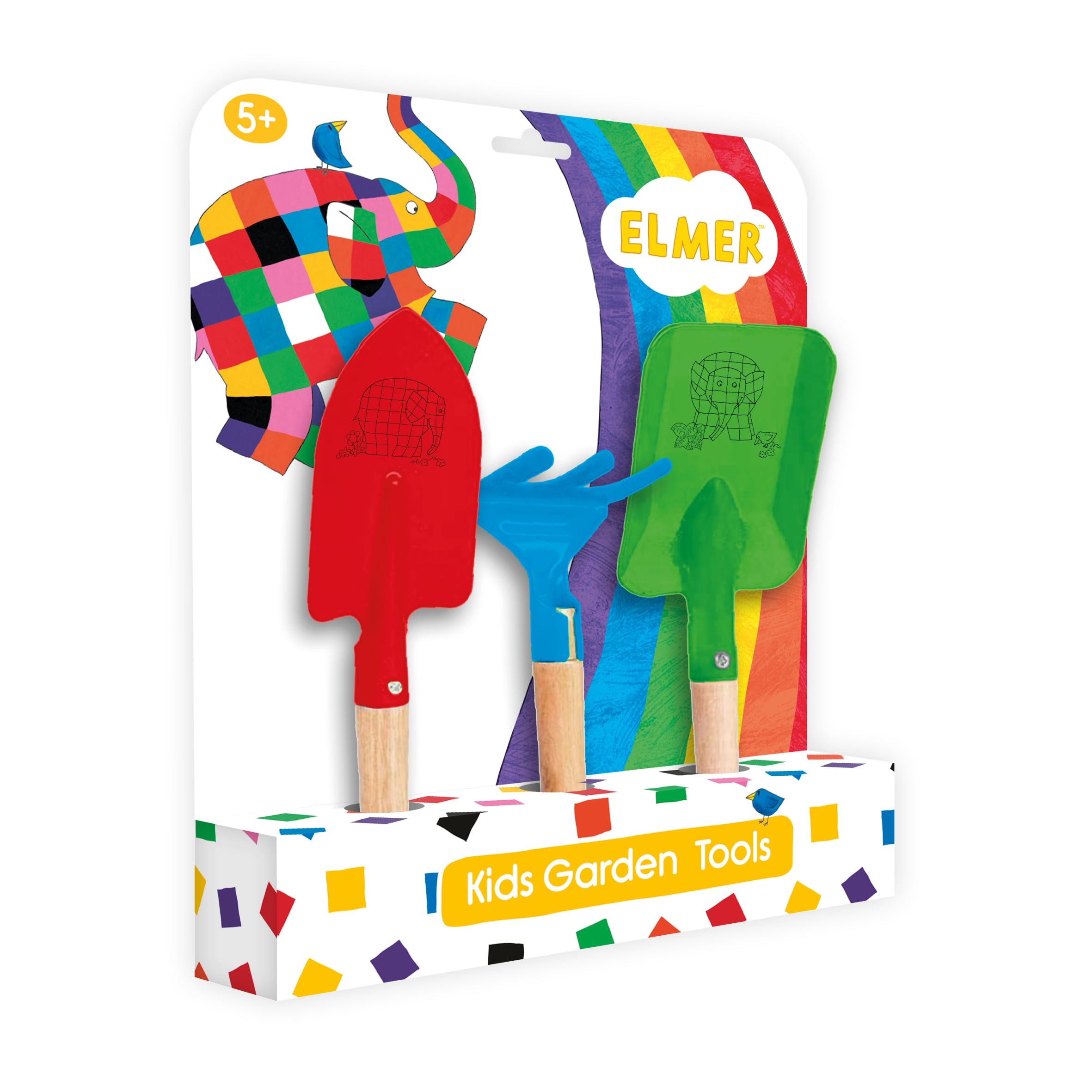 Children's 3 Piece Garden Tool Set - Elmer Design - Perfect for Ages 5 Years Upward