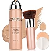 QIUFSSE Airbrush Foundation Makeup Spray Full Coverage Foundation for Mature Skin,Long-lasting Airbrush Flawless Setting Spray,Waterproof Foundation for Smooth Radiant Skin (06 Light Medium)