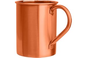 BIFFELY Moscow Mule Copper Mugs (16oz) | Food Grade 100% Pure Copper Cups | Handcrafted w/Lacquered Hammered Finish, Smooth R