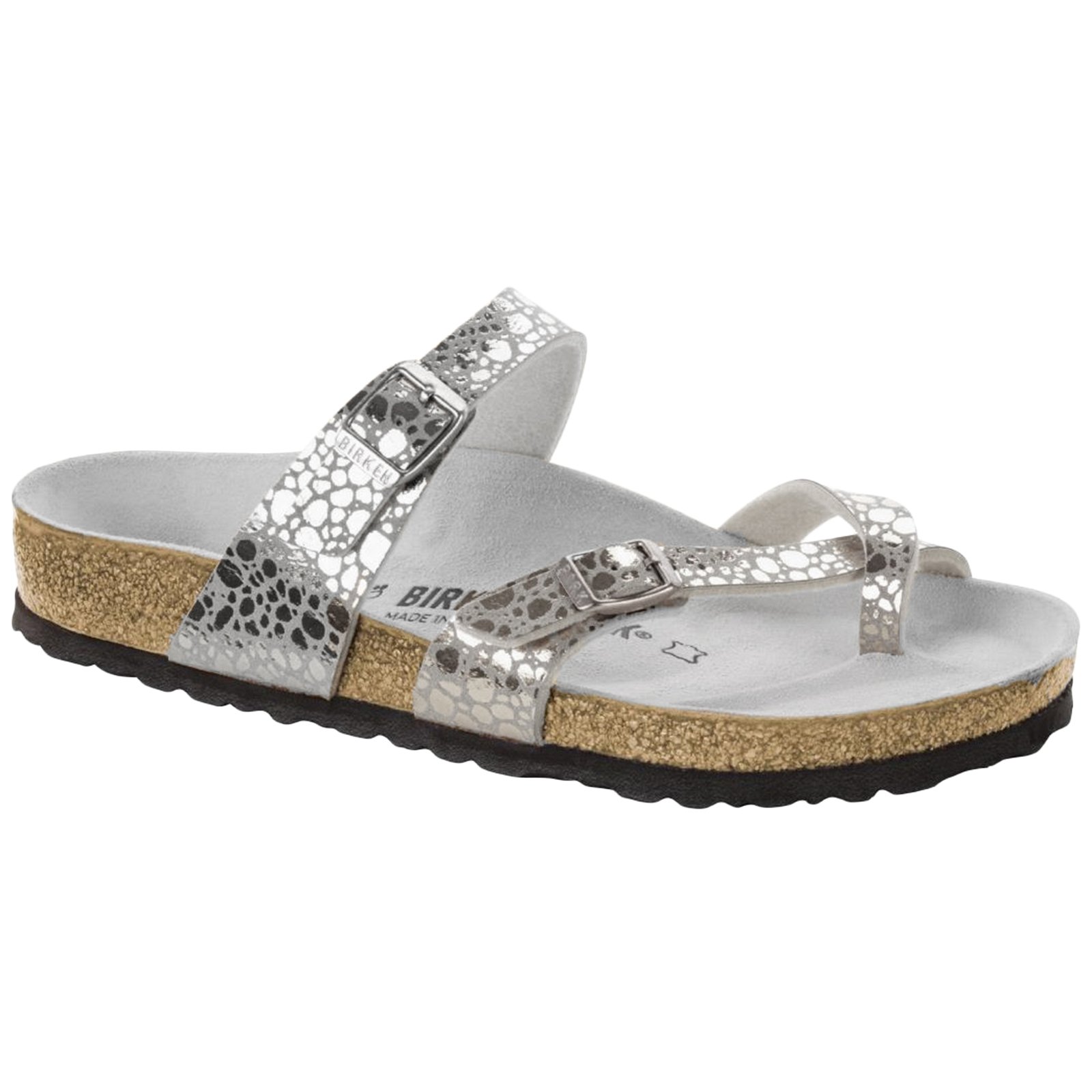 birkenstock mayari metallic stones silver