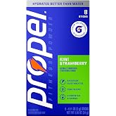 Propel Electrolyte Enhanced Water Drink Mix Powder Packets, Kiwi Strawberry, Zero Calorie &amp; Zero Sugar Hydration with Electrolytes and Vitamins C &amp; E, (8 Packets)