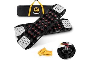 SAN HIMA SanHima Offroad Traction Boards w/Jack Base, 120° Flexible Tire Traction Mat Replaceable Teeth & Rugged Steel Plate, 25 Tons Load Capacity Recovery Tracks for 4WD 4x4 in Sand Snow Mud