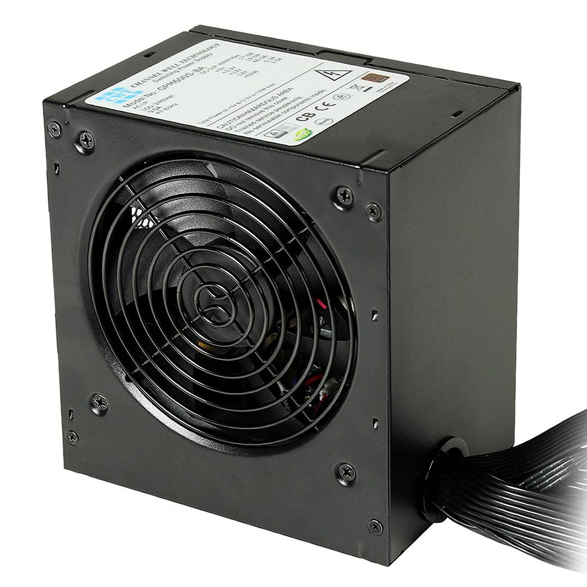 JUSTOP Fortitude 600W 80 Plus Power Supply Unit, Real Power Output, ATX PSU, 120MM Quiet Fan, Active PFC Protection, SLI/Crossfire Ready (600W)