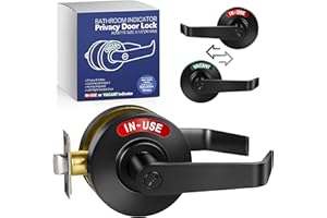 HAWAMINENT Commercial Grade Privacy Indicator Lever Lock - Matte Black Occupied Door Lock, Bathroom Door Handle in-Used or Vacant, Bathroom Lock for Public Restrooms Including Office, Hospitals, Gym, Warehouse