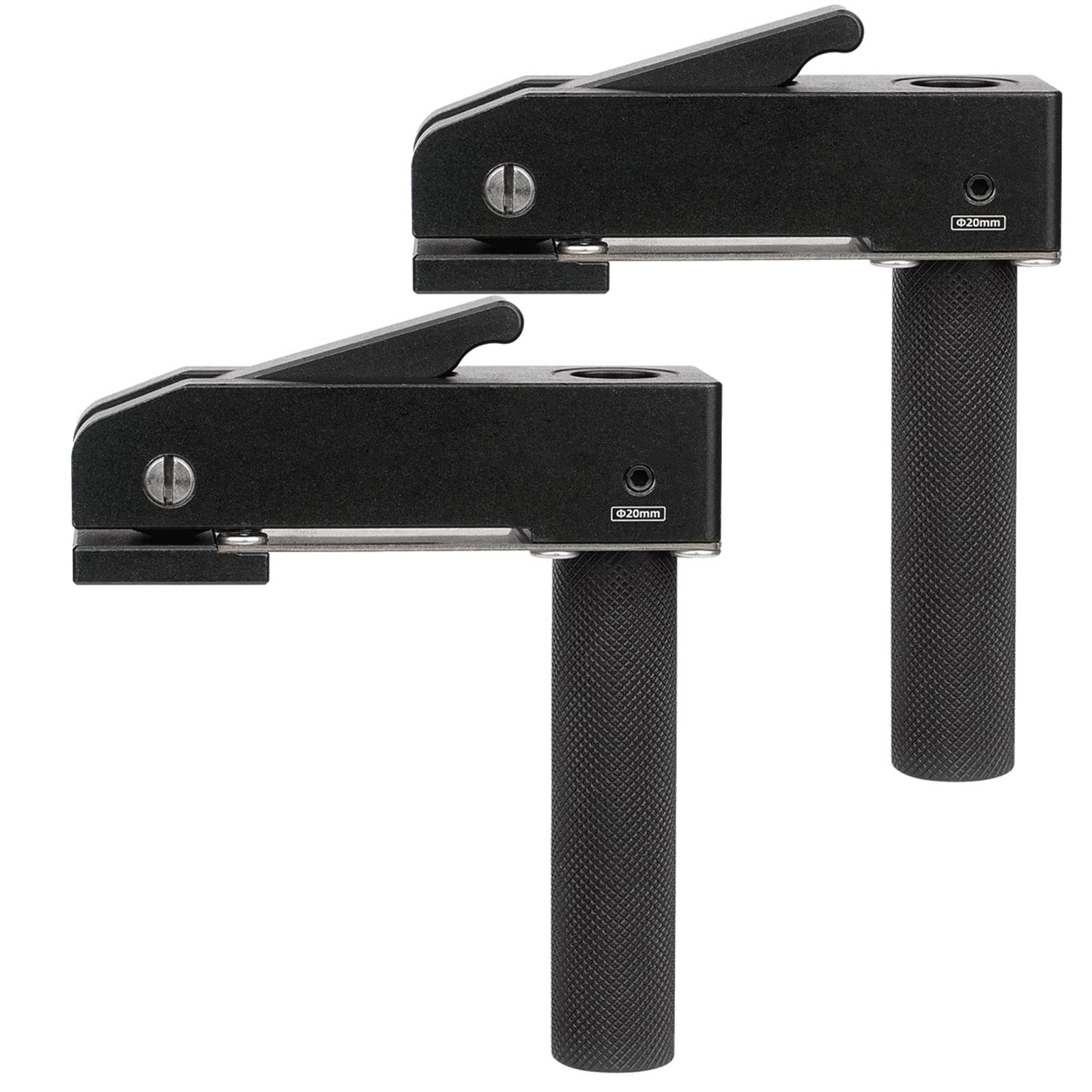 Hold Down Clamp, 2 Pack 20mm Woodworking Clamping Set Dog Hole Quick Acting Hold Down Bench Adjustable Desktop Clip Fast Fixed Clip Clamp
