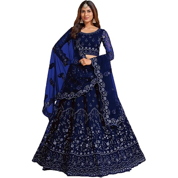 INDIA MADE Chaniya Lehenga Choli – Halbgenäht, Bestickt, Aus Taftseide, Für Mädchen 8–12 Jahre, Mehrfarbig