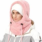 Balaclava Winter Ski Mask for Women Men, Windproof Face Masks Hooded Scarf Cold Weather Gear Neck Warmer Hat