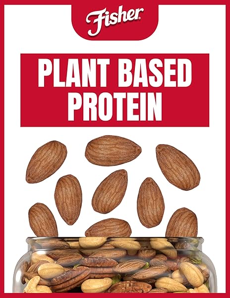 FISHER OVEN ROASTED NEVER FRIED ALMONDS, 24 OUNCES (PACK OF 1), HEART HEALTHY SNACKS FOR ADULTS, MADE WITH SEA SALT, NO ADDED OIL, ARTIFICIAL INGREDIENTS OR PRESERVATIVES, GLUTEN FREE, VEGAN PROTEIN