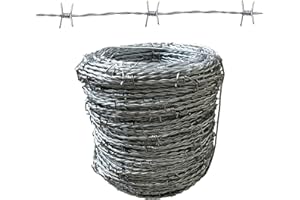 100m / 328FT Barbed Wire, 4 Point Barbed Wire Fence Perfect for Crafts, Fences, and Critter Deterrent,16 Gauge Barb Craft Wir