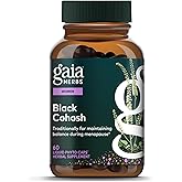 Gaia Herbs Black Cohosh - Menopause Support Supplement to Help Support Hormone Balance & Health for Women* - with Black Cohosh - 60 Vegan Liquid Phyto-Caps (60 Servings)