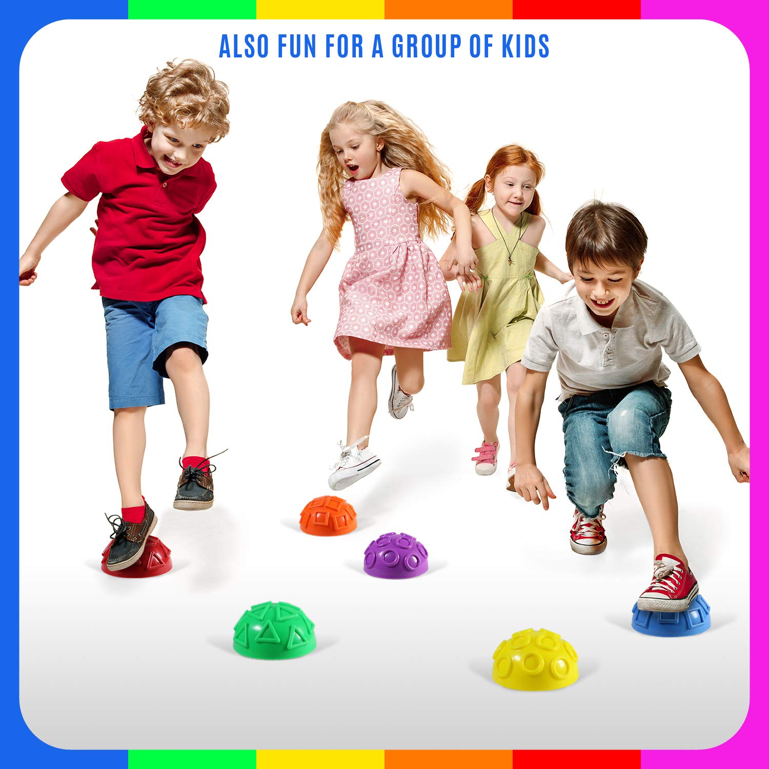 Yes4All Hedgehog Balance Pods for Exercise, Core Body Balancing, Balance Pods for Any Age Group with Hand Pump - Set of 6
