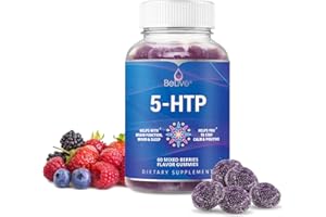 BeLive 5-HTP Gummies - 60 Ct I 5HTP Stress Relief Gummies for Better Sleep, Heightened Focus, Mood Booster & Stress Relief I Serotonin Booster for Adults, Vegan 5 HTP Supplement - Mixed Berries Flavor