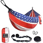 Gold Armour Camping Hammock - XL Double Hammock Portable Hammock Camping Accessories Gear for Outdoor Indoor with Tree Straps, USA Based Brand (Flag II)