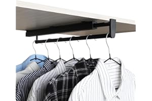 BaiNong pull out closet rod valet rod closet pull out pants rack for closet black valet rods for closets 13-3/8 inch pull out telescopic trouser rack shallow cabinet organize pants and clothes