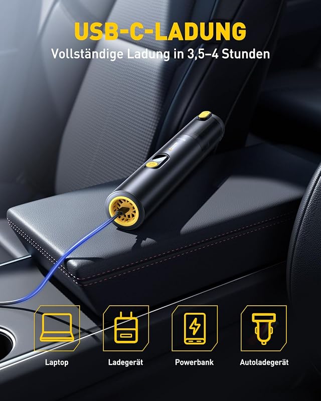 Handstaubsauger Akku,24000Pa,Blas/Saugfunktion,mini staubsauger Auto — Foto 8 von 8
