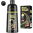 BELEZALIB Black Hair Dye Shampoo for Woman & Man, Argan Hair Color Shampoo 3 in 1, Semi-Permanent Gray Hair Coverage, Mild Formula, Lasts 30 Days(16.90 oz)