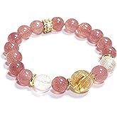 Grephanie Fuo Natural Gemstone Bead Stretch Bracelet, Yoga Beaded Bracelet For Stress Relieve, Soothing Stretchable Elastic Bracelet for Women, Impeccable Gift for Birthday Valentine's Day