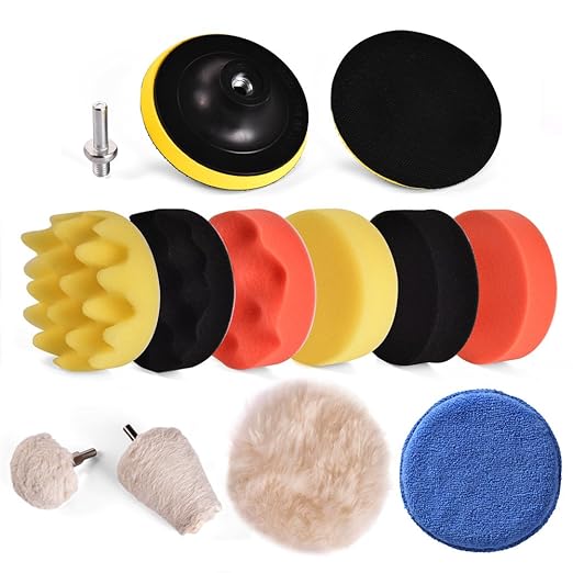 Starcrafter 11PCS Polierschwämme 4 Inchs Poliermaschine Schwamm Polierset Autopolitur Pads