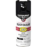 Rust-Oleum Stops Rust Custom 5-in-1 Spray Paint, Flat Black | Rust Preventive Enamel, Multi Surface (Metal, Wood and More), Adjustable Dial for Better Control, Fast Dry, Comfort Tip