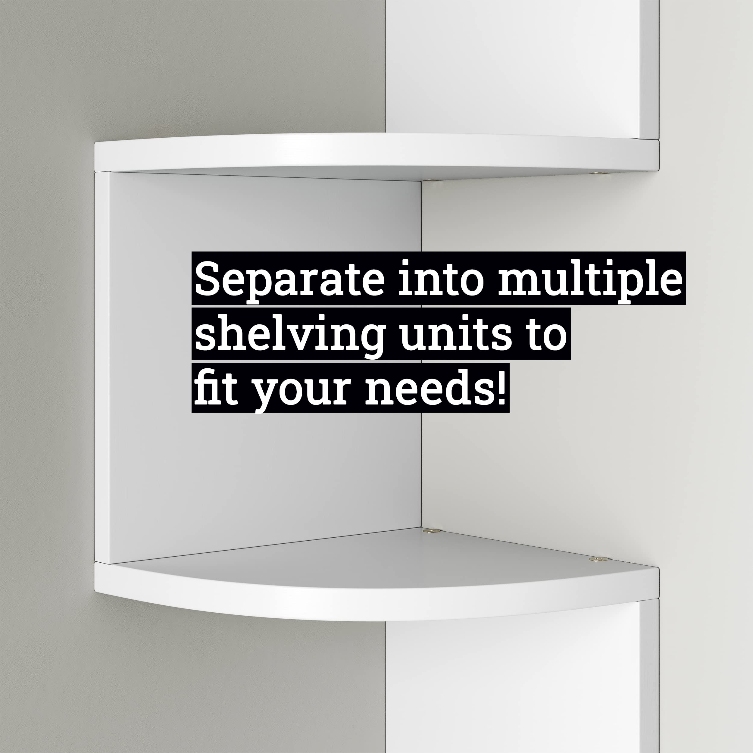 Greenco Corner Shelf 5 Tier Shelves for Wall Storage, Floating Wall