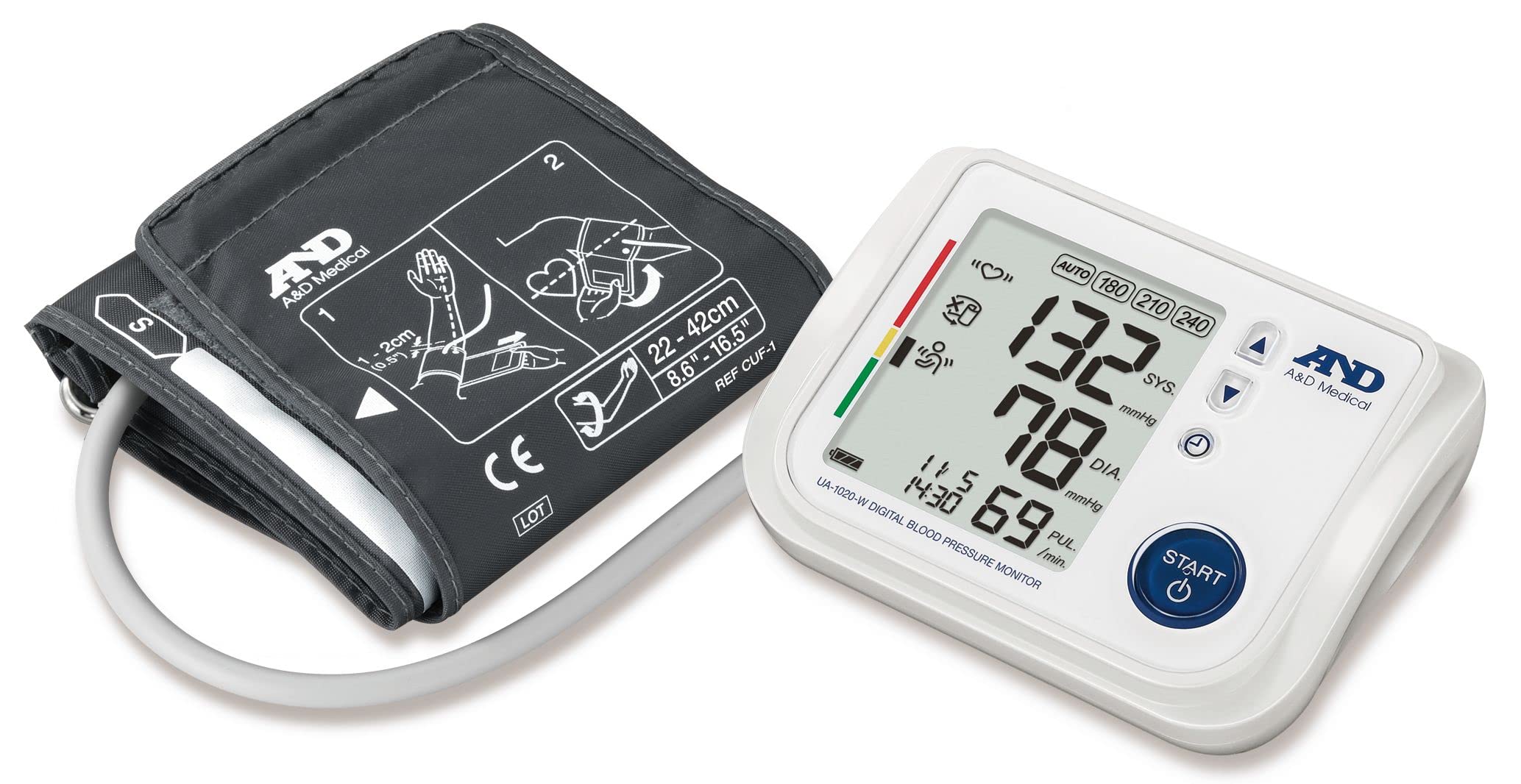 A&D Medical - UA-1020W Upper Arm Blood Pressure Monitor with AFib screening