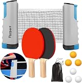 FBSPORT Table Tennis Set with 2 Paddles 6 Balls Net and Bag