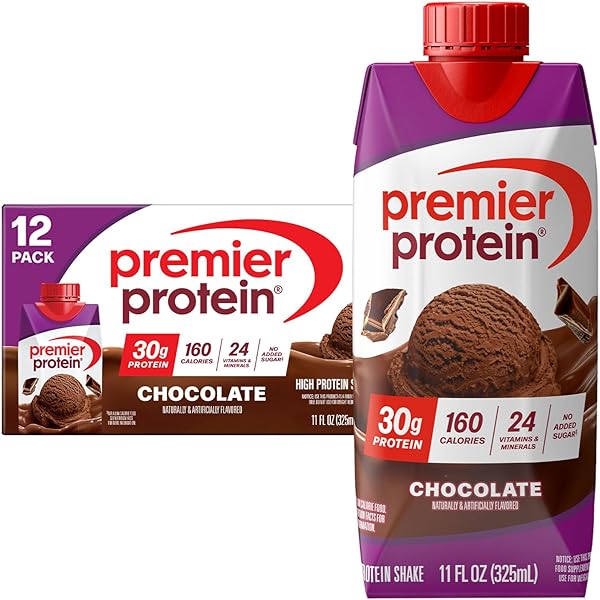 PREMIER PROTEIN SHAKE, CHOCOLATE, 30G PROTEIN, 11 FL OZ, PACK OF 12 (PACKAGING MAY VARY)