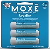MOXE Breathe | Himalayan Salt Inhaler | Help Clear Congestion, Boost Focus and Improve Breathing | Natural Aromatherapy | Peppermint, Lavender and Tee Tree Essential Oil (3 Pack)