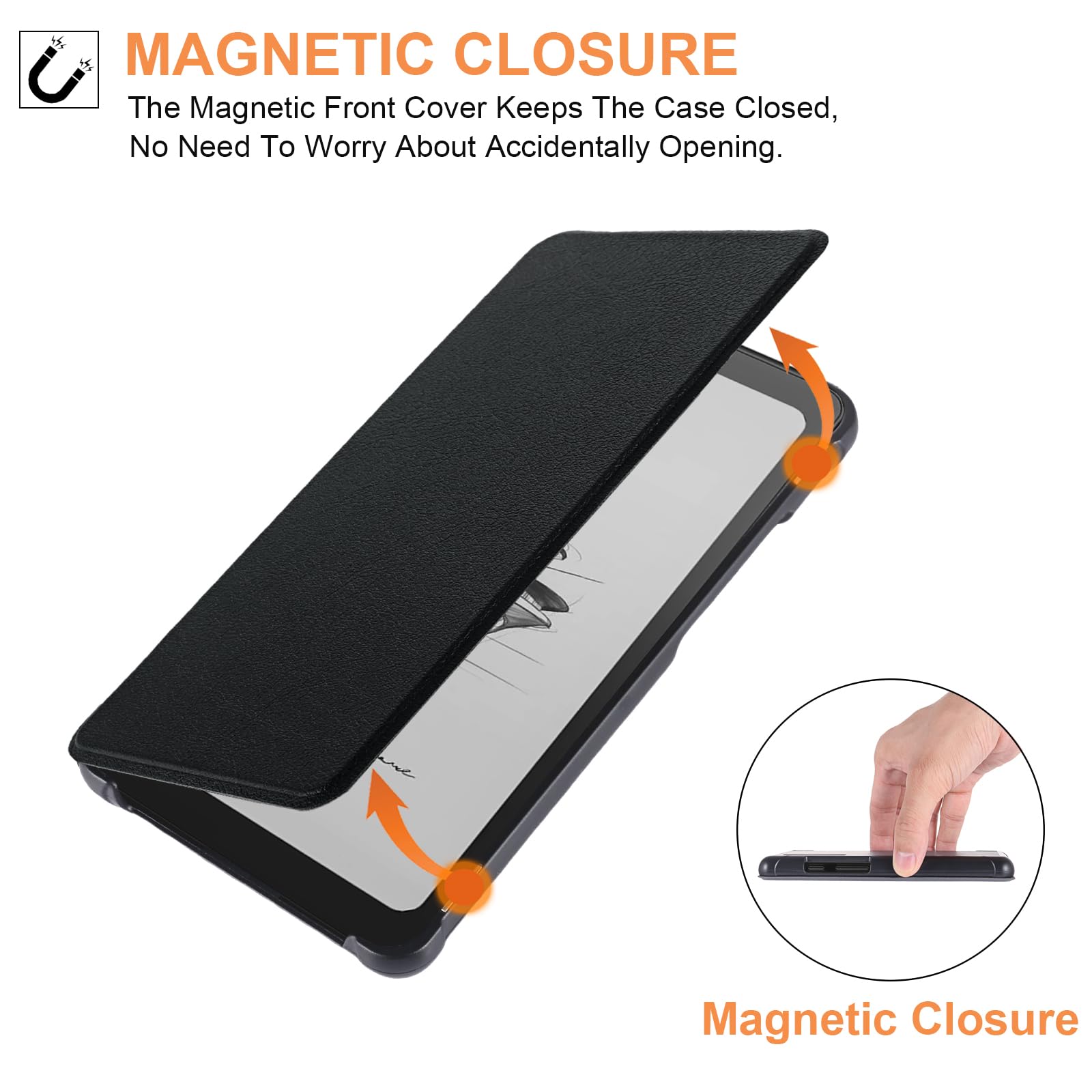 for Onyx Boox Palma Case Ultra Thin Shockproof Cover for Boox Palma 2 Flip Case 6.13 Inch,Black