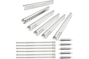 Hongso Grill Replacement Parts for Charbroil Performance 6 Burner 463276517, 463244819, 463274619, 463238218, 463245917 463276617 Grill Models, Heat Plates, Burner Tubes, Crossover Tubes, G470-0004-W1