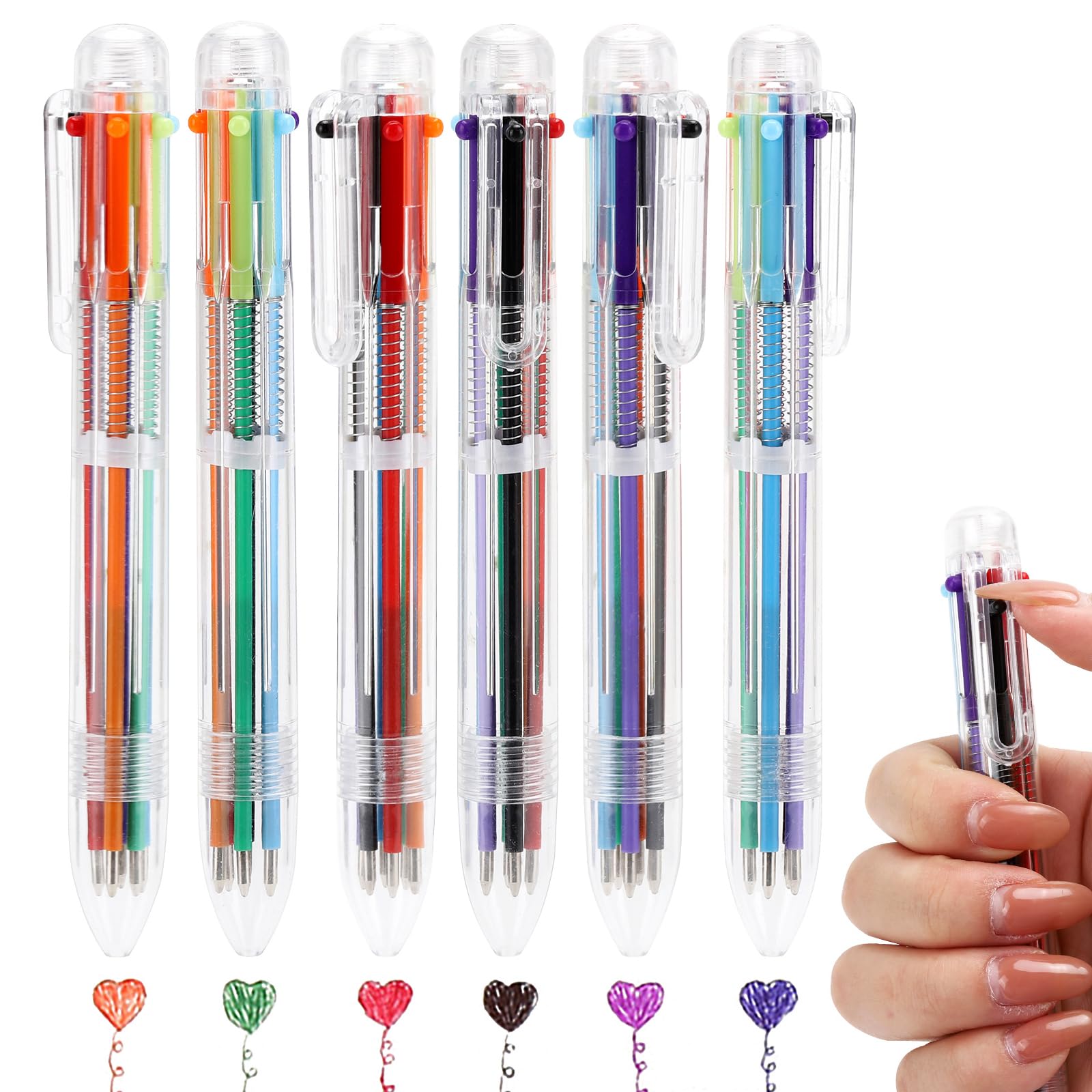 Photo 1 of ****ONLY FOUR***25Pcs 6-in-1 Retractable Ballpoint Pens for Office School Supplies Students Children (0.5mm)**(SPARE PARTS)