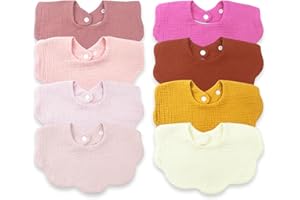 MUSBUY Baby Bibs Muslin Drool Bibs for Baby Girl Boy Muslin Cotton Teething Bibs Muslin Bibs Baby Drooling Bibs