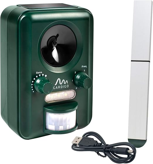 Gardigo Répulsif Chats Ultrason Solaire Exterieur Fréquence Réglable